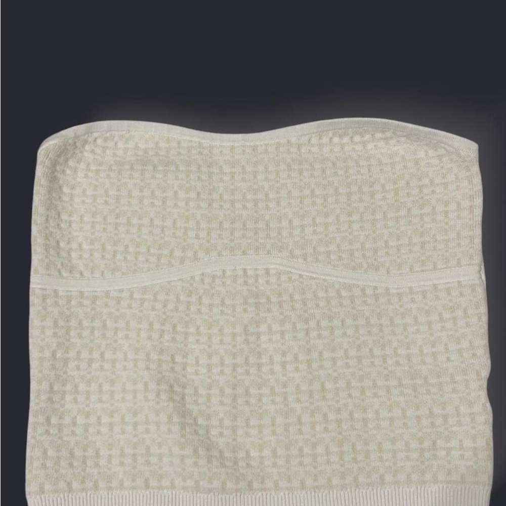 Express Cream Strapless Textured Tube Top